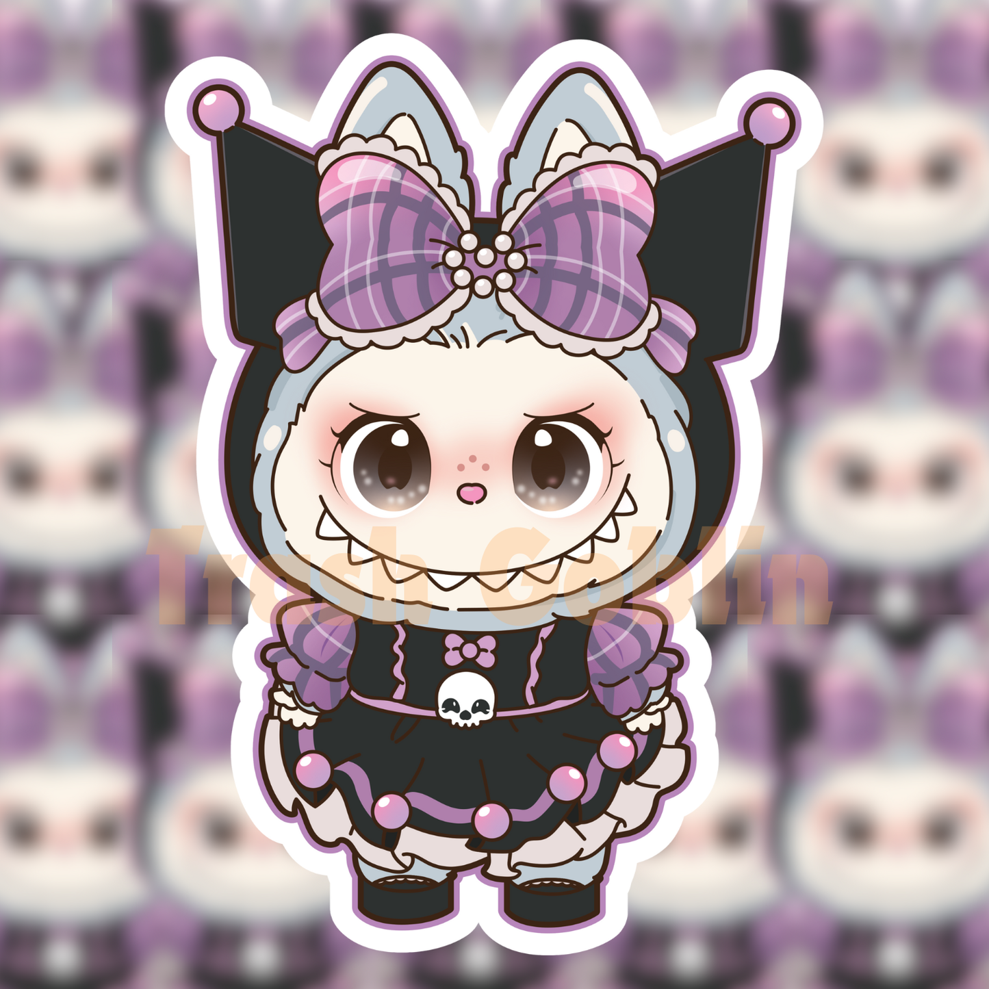 Trash Goblin - Kuromi Labubu Vinyl Sticker