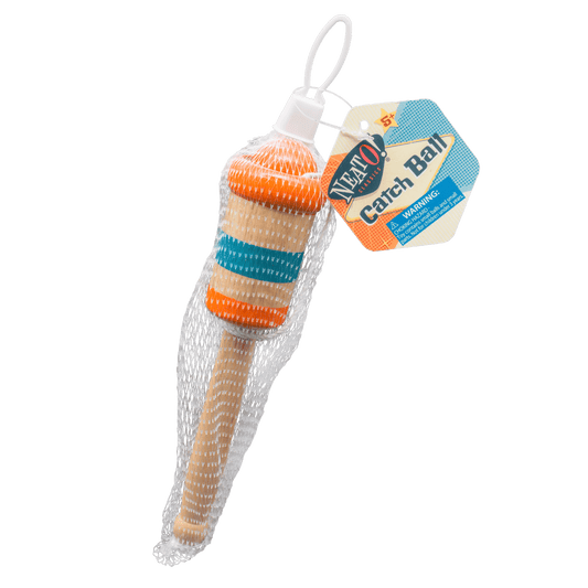 Toysmith - Neato! Wooden Catch Ball, Retro Classic