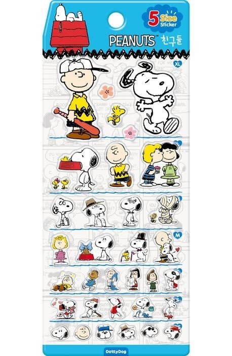Peanuts Snoopy 5 Sizes Jelly Coating Stickers