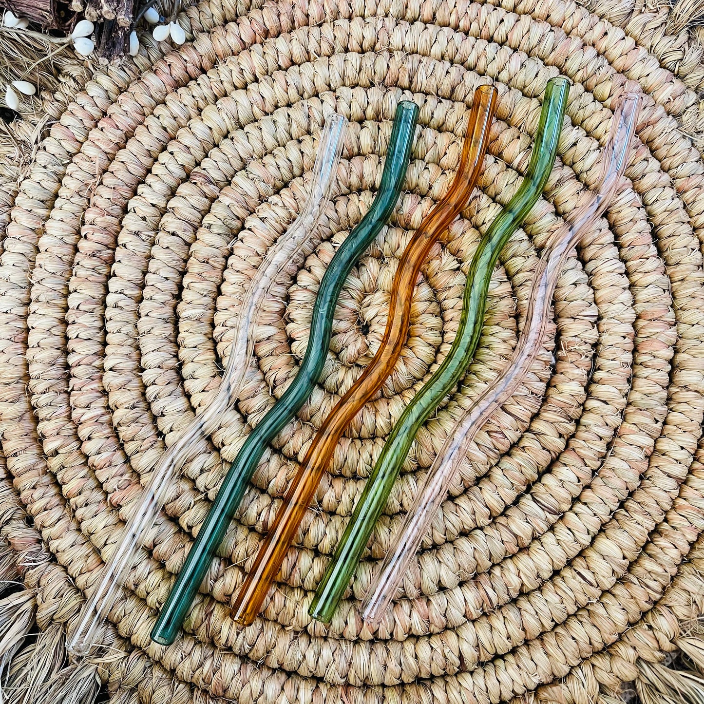 KuriArt Designs - Wavy Reusable Glass Straws