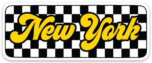 New York (Checkered) Die Cut Sticker