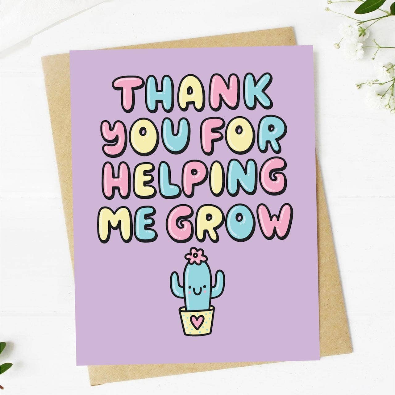 Big Moods - "Thank You For Helping Me Grow" Greeting Card