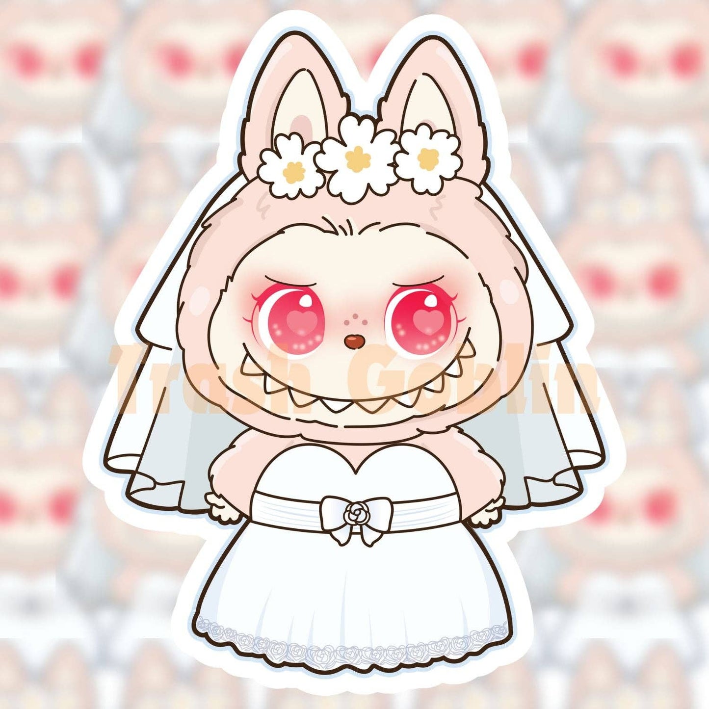 Trash Goblin - Wedding Dress Labubu Vinyl Sticker