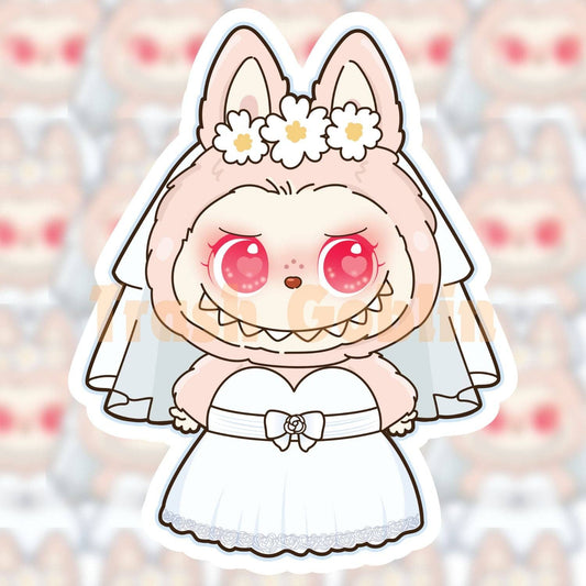 Trash Goblin - Wedding Dress Labubu Vinyl Sticker