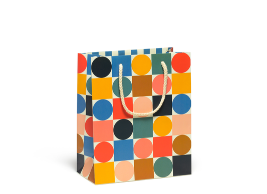 Red Cap Cards - Circles and Squares gift bag - Medium