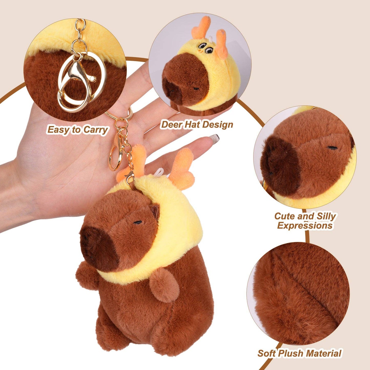 CapyFun - Capybara Dragon Hat Plush Keychain