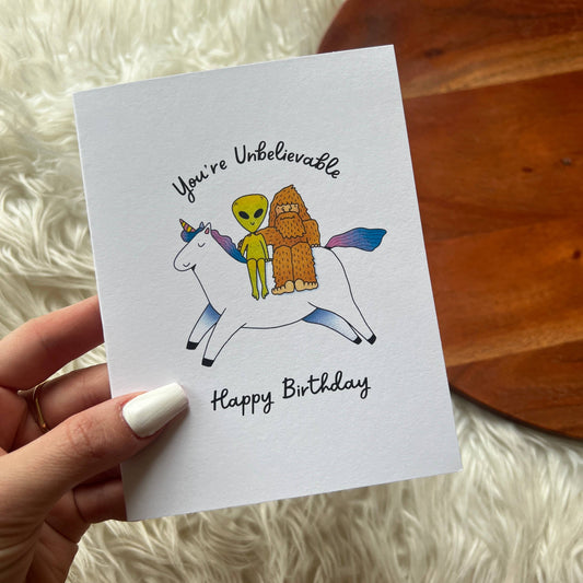 Big Moods - "You're Unbelievable" Cryptid Birthday Card