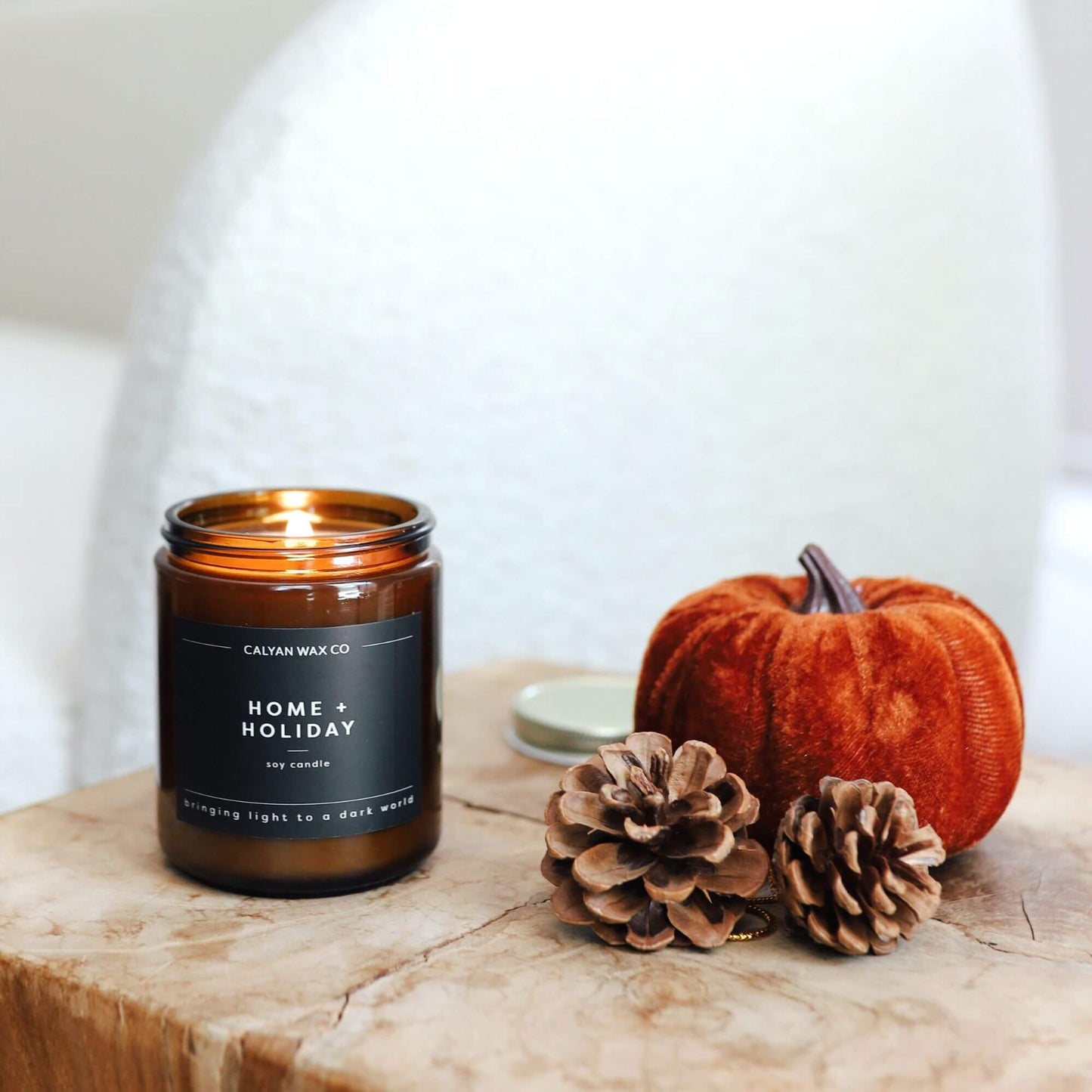 Home + Holiday - Amber Jar Soy Candle