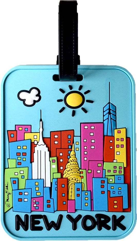 Mary Ellis - New York 3-D Luggage Tag | Daytime New York City Skyline