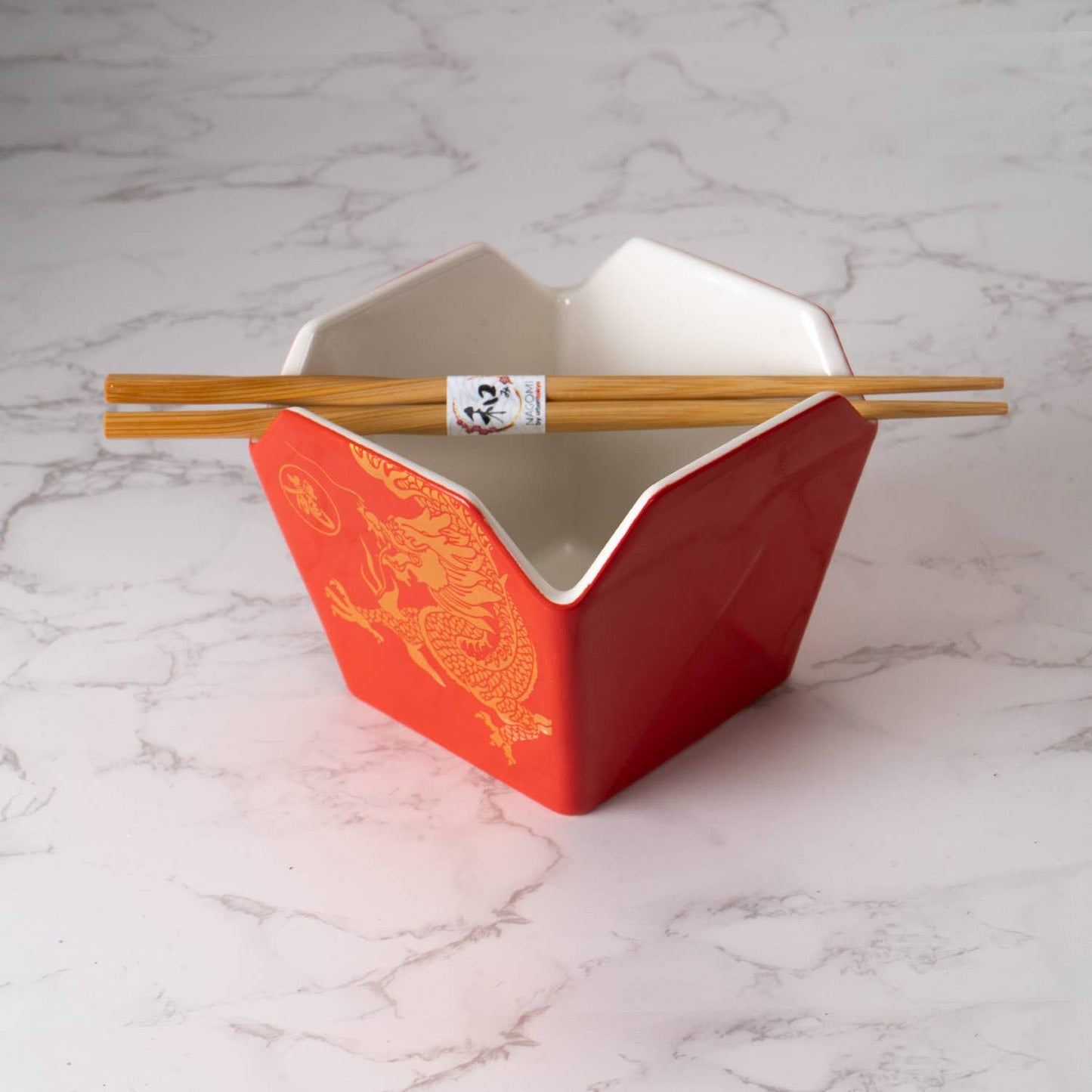 16oz 5"W x 4"H Takeout Box Serving Bowl With Chopsticks Dragon (1/24)