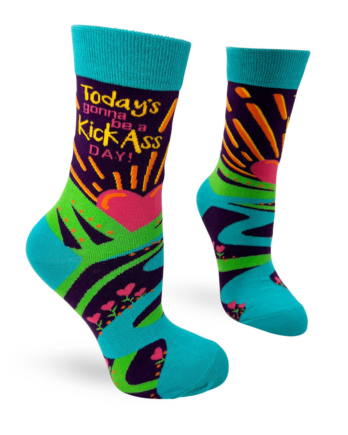 Fabdaz - Today's Gonna Be a Kick Ass Day! Women's Crew Socks