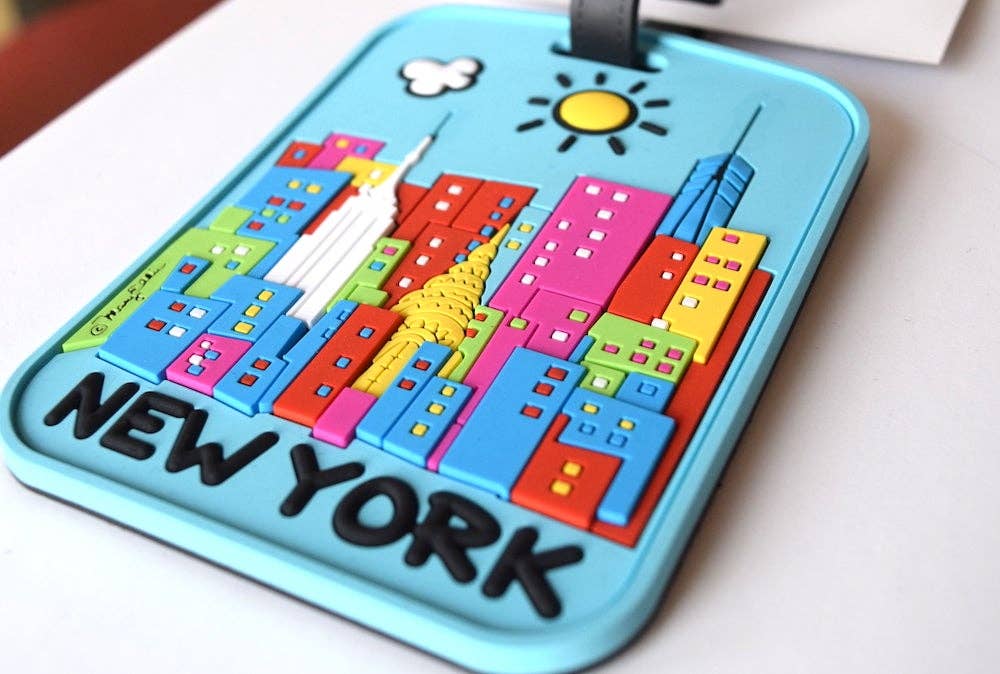 Mary Ellis - New York 3-D Luggage Tag | Daytime New York City Skyline