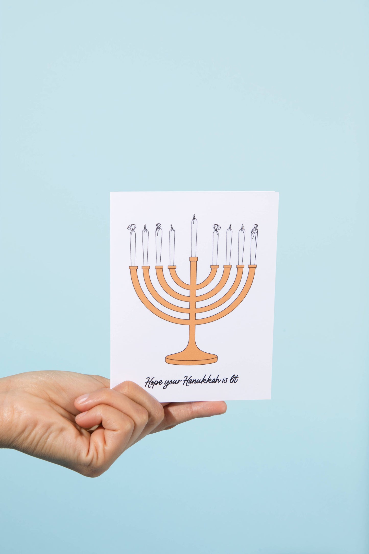 Hope Your Hanukkah is Lit, Menorah, Hanukkah Card
