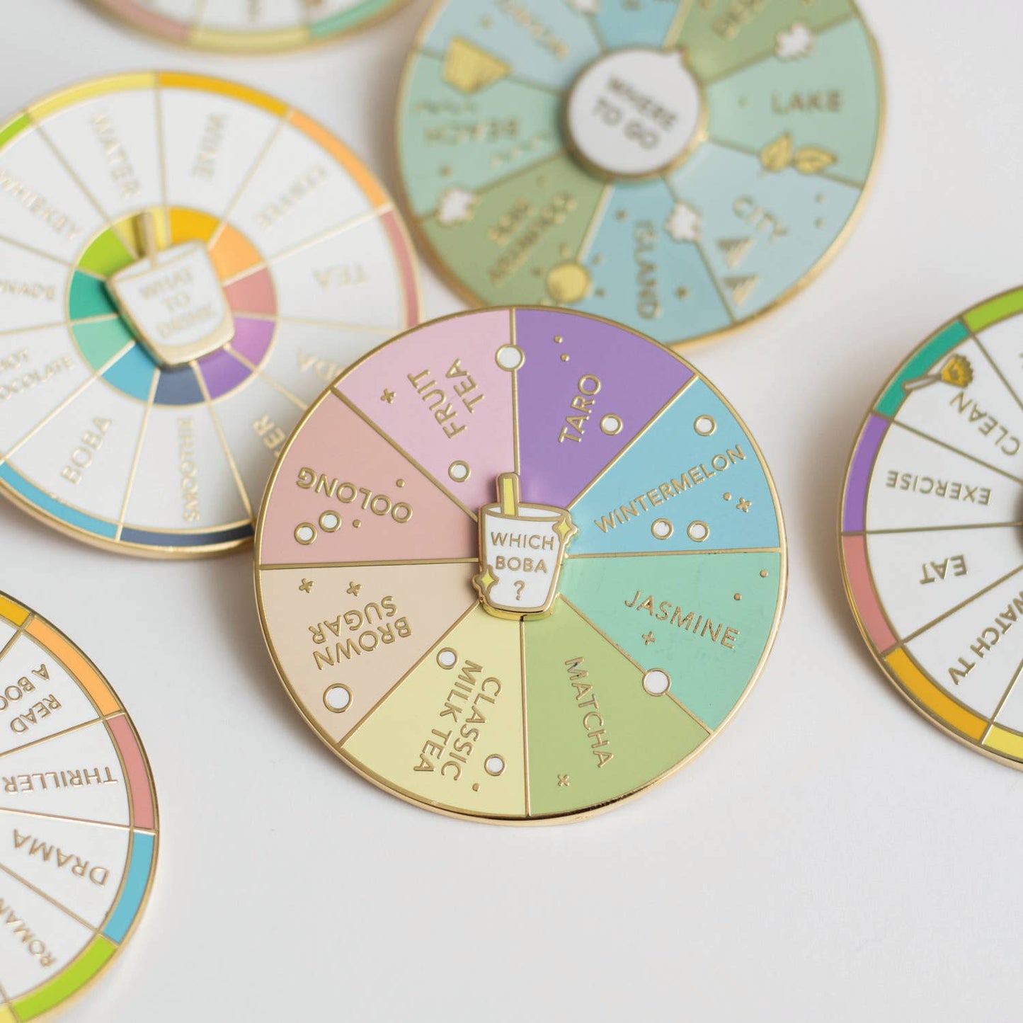 Occasionalish - Which Boba Spinning Enamel Pin, Interactive Pin