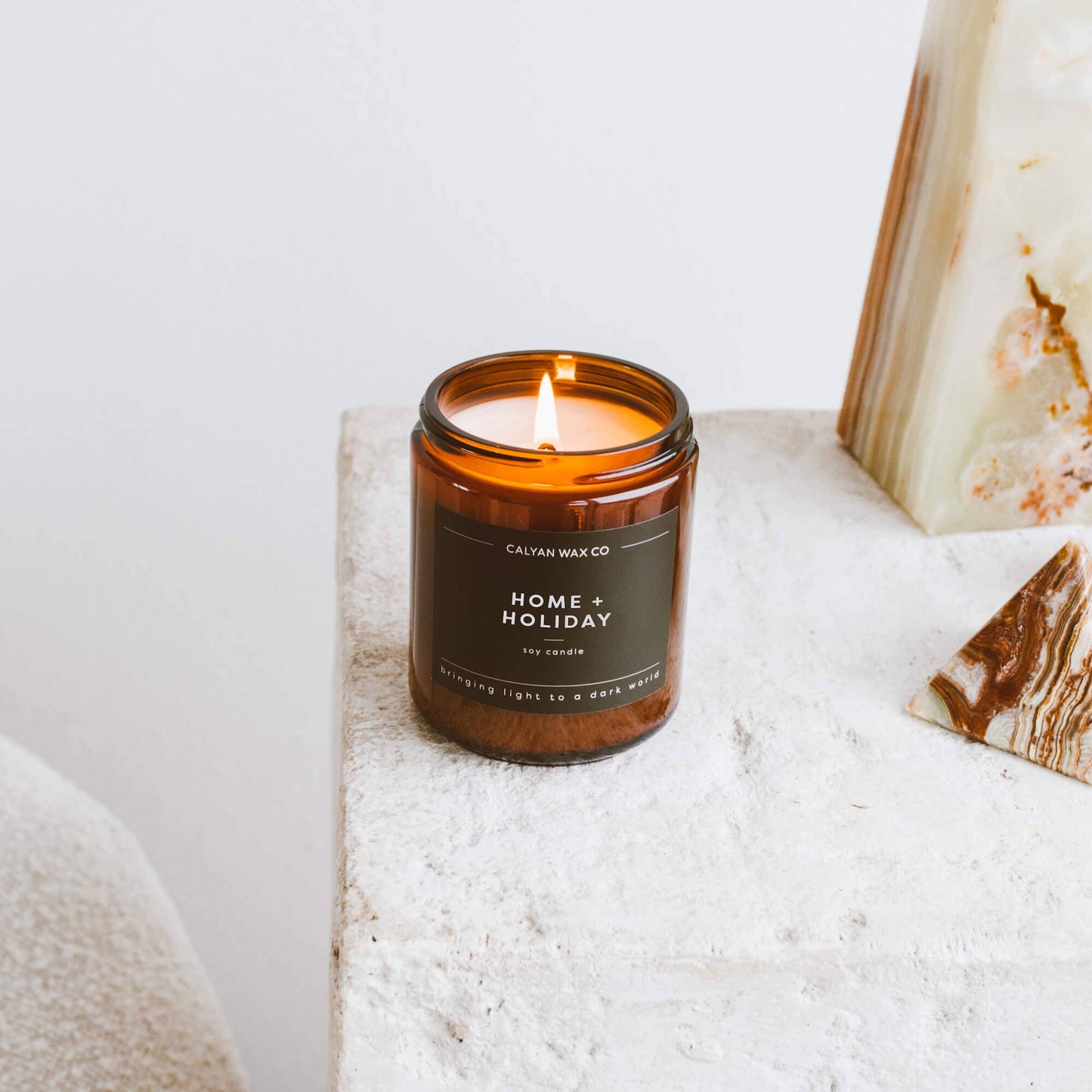 Home + Holiday - Amber Jar Soy Candle
