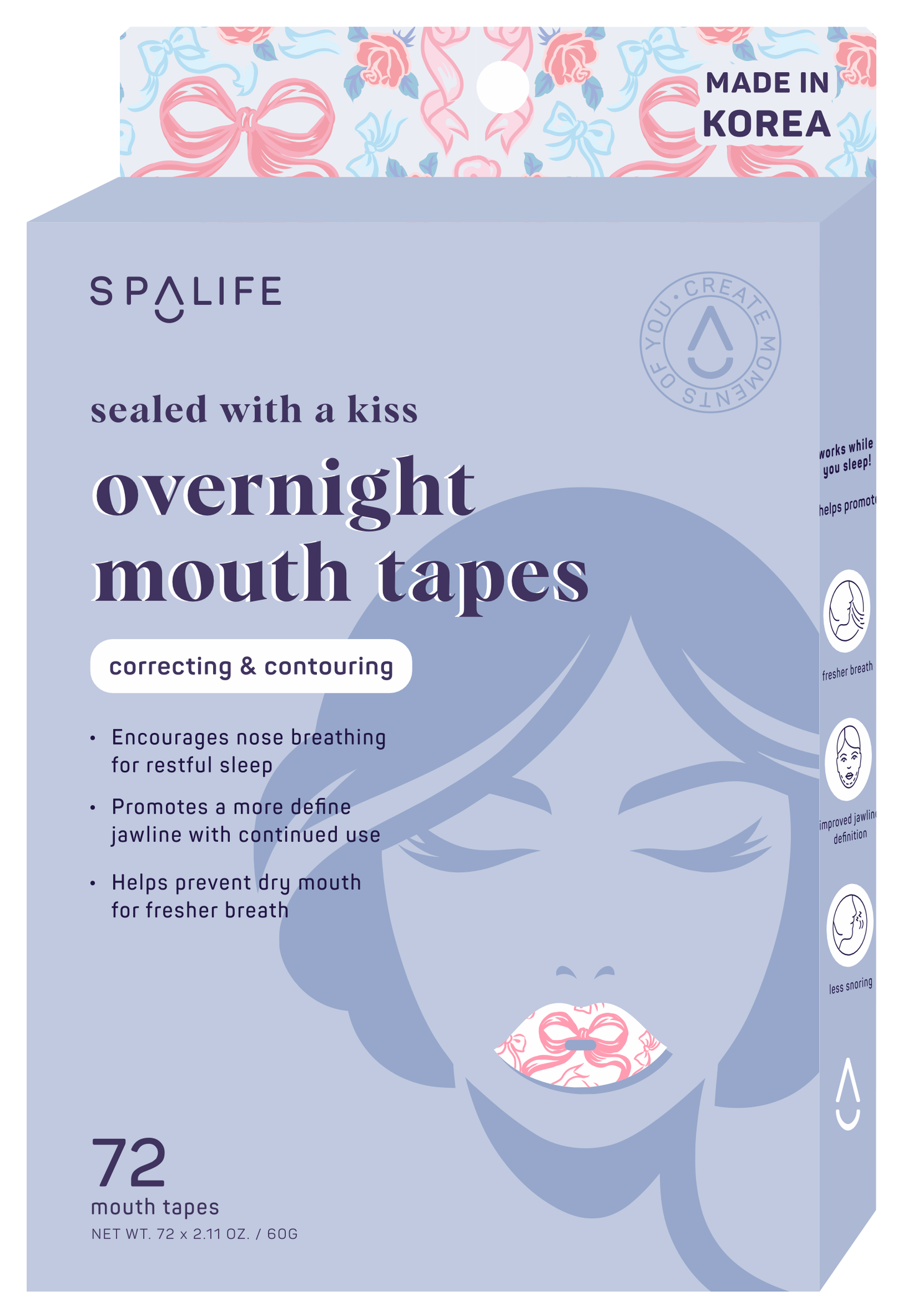 Sealed With a Kiss Overnight Mouth Tapes - 72ct