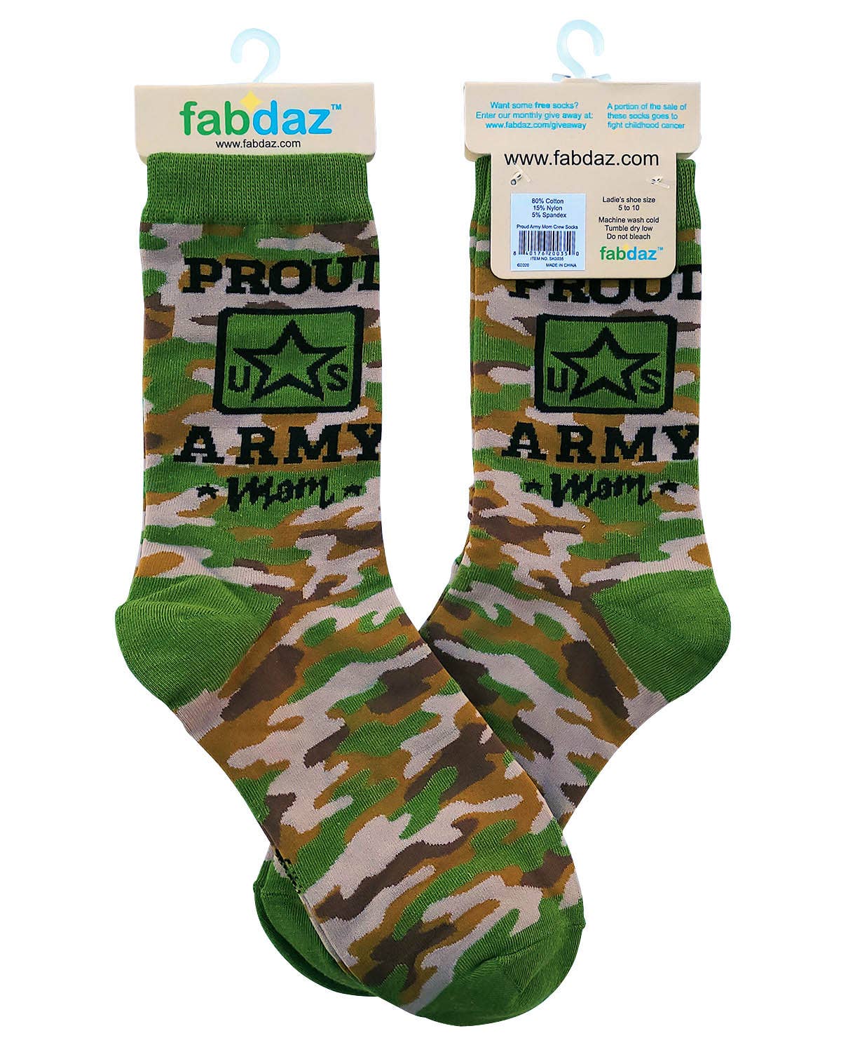 Fabdaz - Proud US ARMY Mom Women's Crew Socks