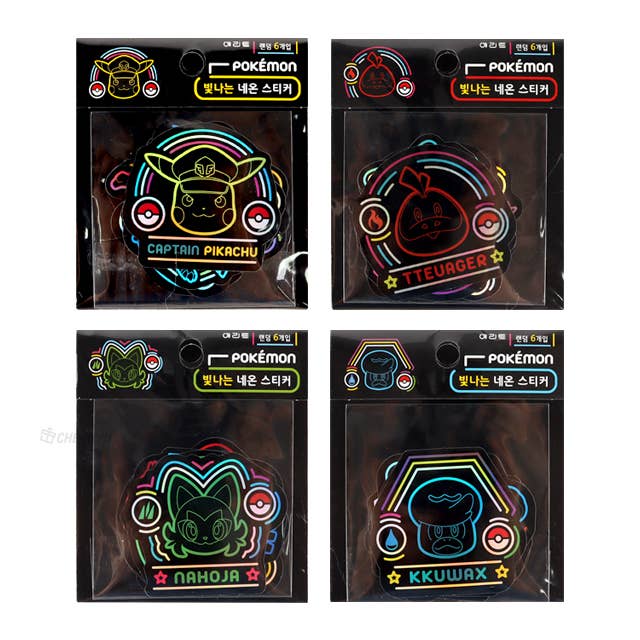 K-Wonderland - Pokemon Hologram Neon Glow Deco Stickers Pack