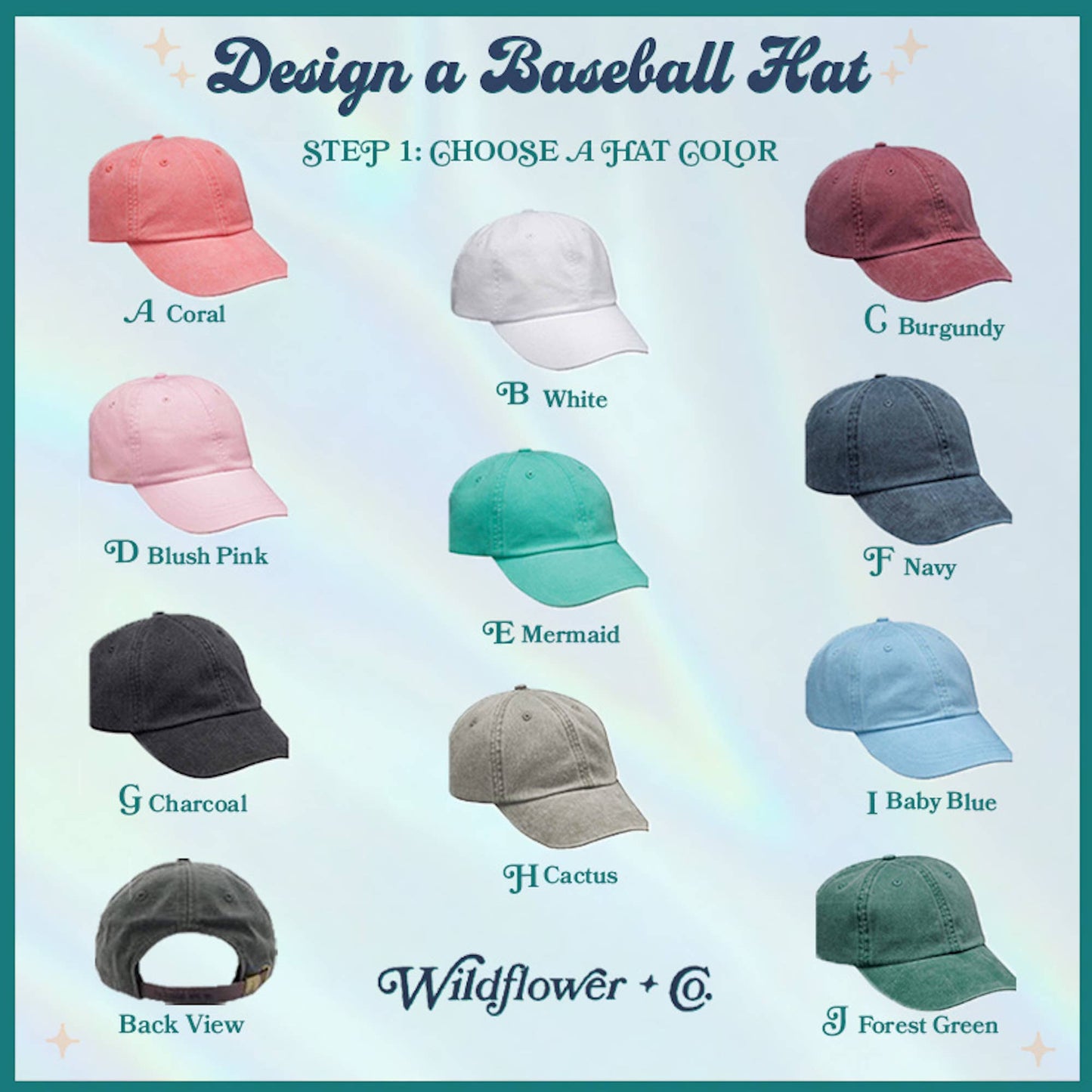 Wildflower + Co. - Baseball Hat With Embroidered Patch