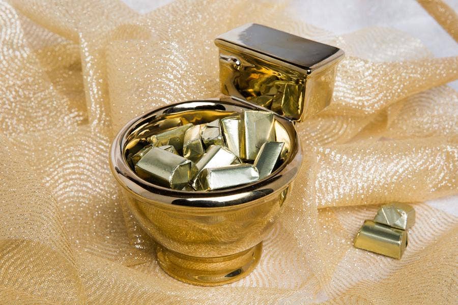Golden Toilet Mug