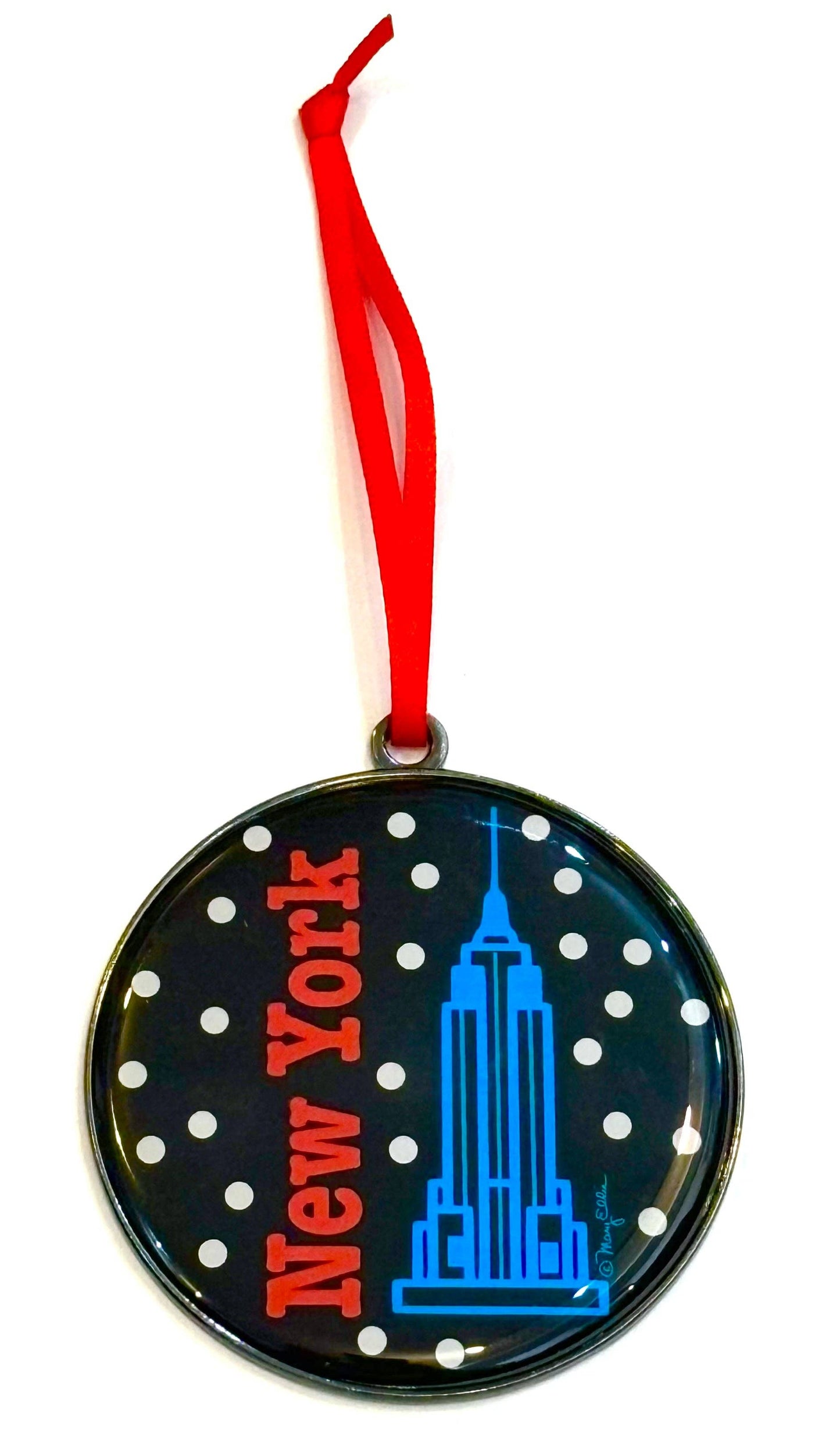 New York Christmas Holiday Dome Ornament Empire Black