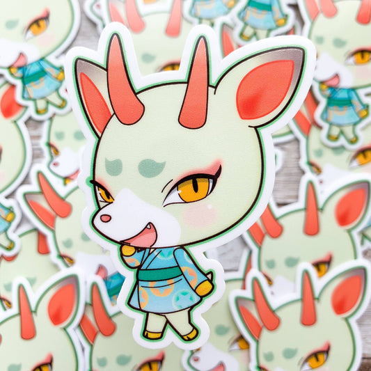 Trash Goblin - Shino Animal Crossing Vinyl Sticker / New Horizons / ACNH / Waterproof