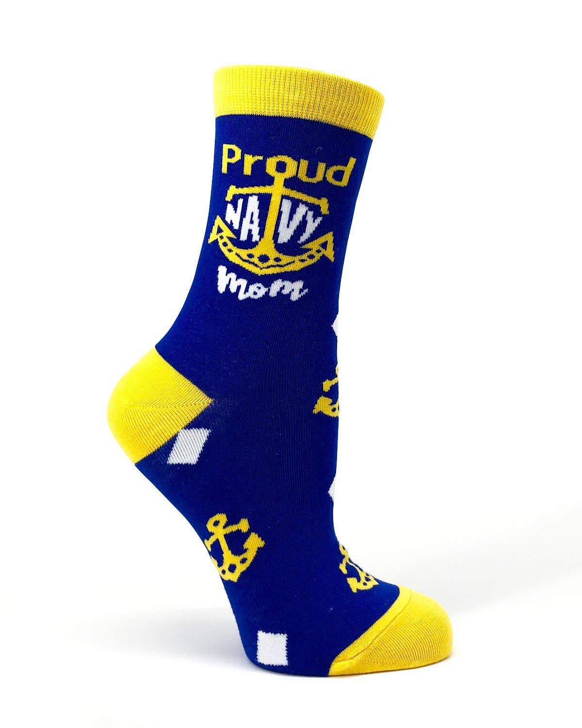 Fabdaz - Proud NAVY Mom Women's Crew Socks