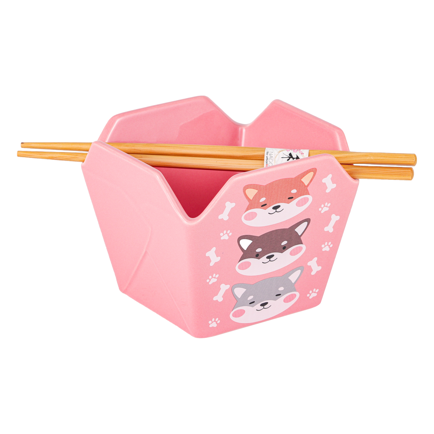 Urban Tokyo - 16oz 5"W x 4"H Takeout Box Serving Bowl With Chopsticks Shiba Inu (1/24)