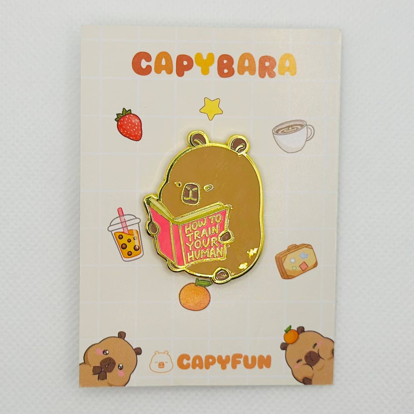 Capybara Cute Hard Enamel Dragon Axolotl Bunny Pin