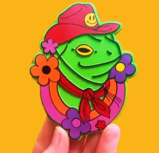 Astral Weekend - Cowboy Howdy Frog Rubber Magnet