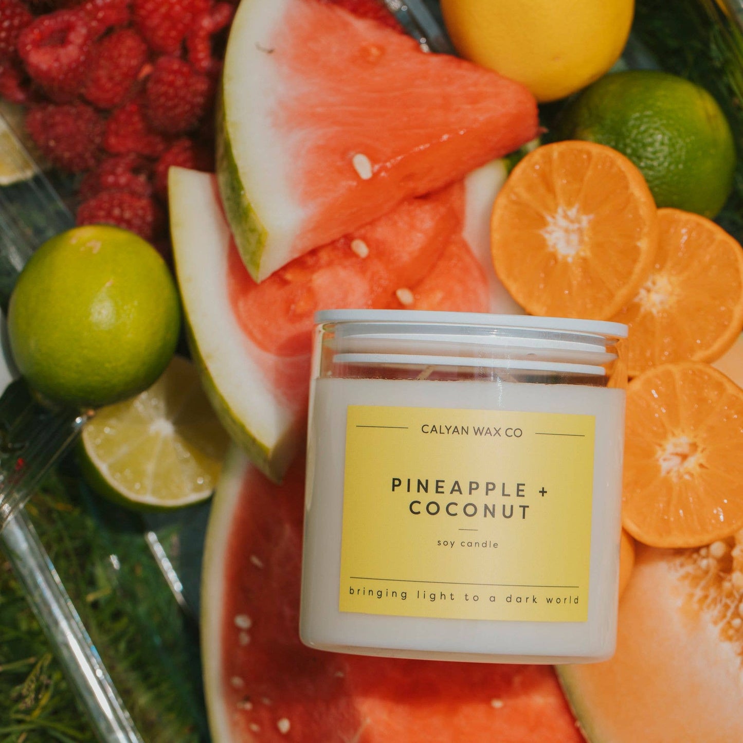 Calyan Wax Co. - Pineapple + Coconut - Clear Glass Tumbler Soy Candle