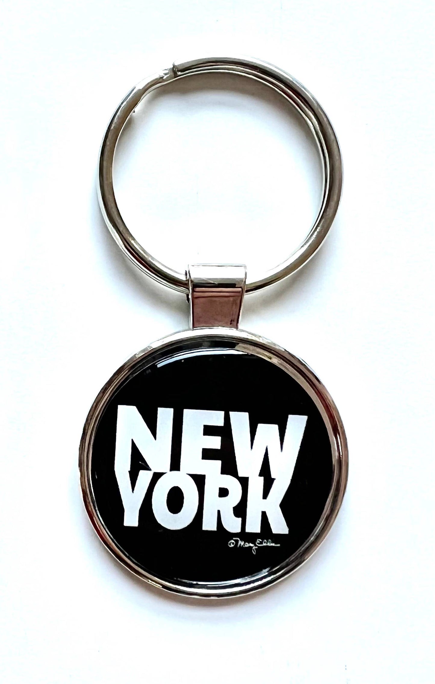 New York Keychain Text Graphic