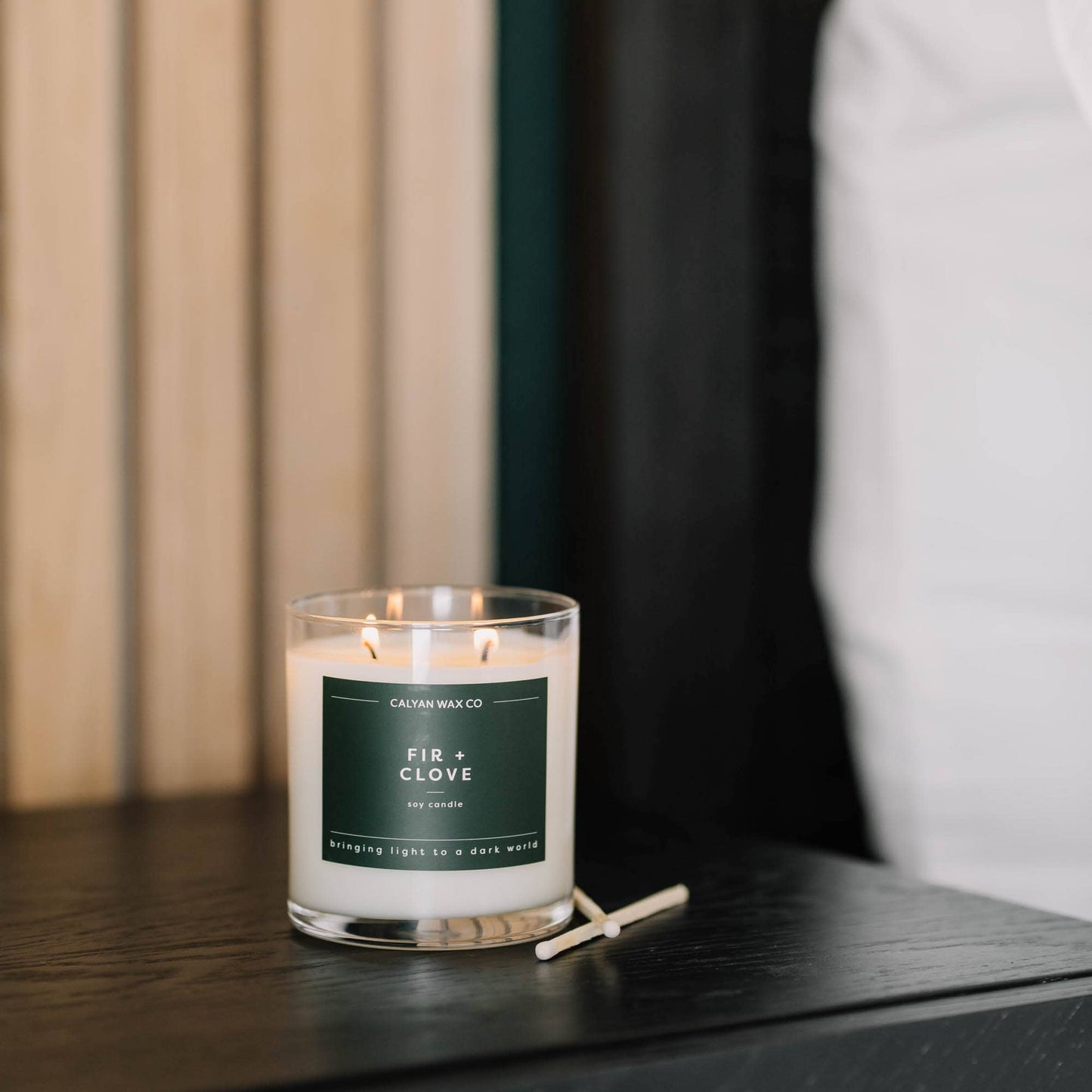 Fir + Clove - Clear Glass Tumbler Soy Candle