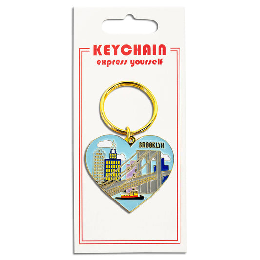 Brooklyn Skyline Heart New York NYC Keychain