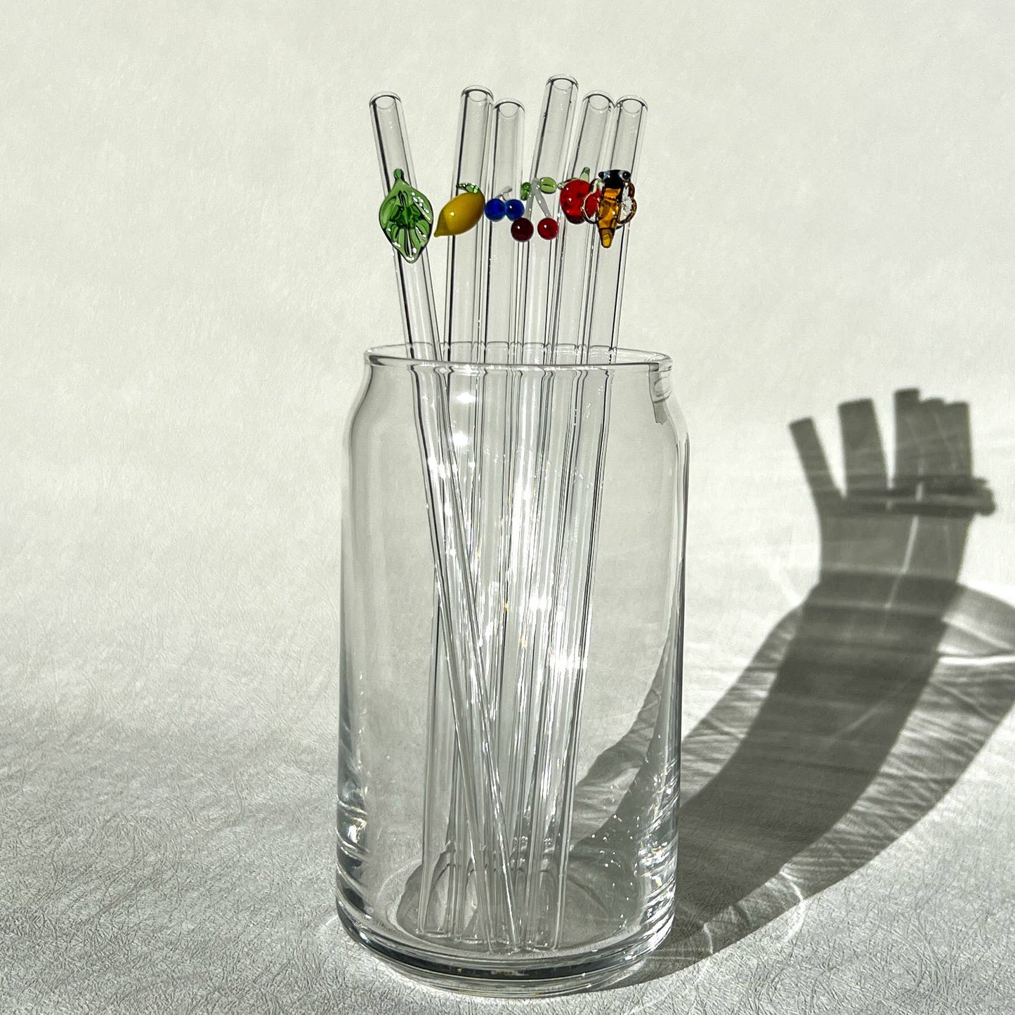 Glass straws with cute decal for 16 oz cup