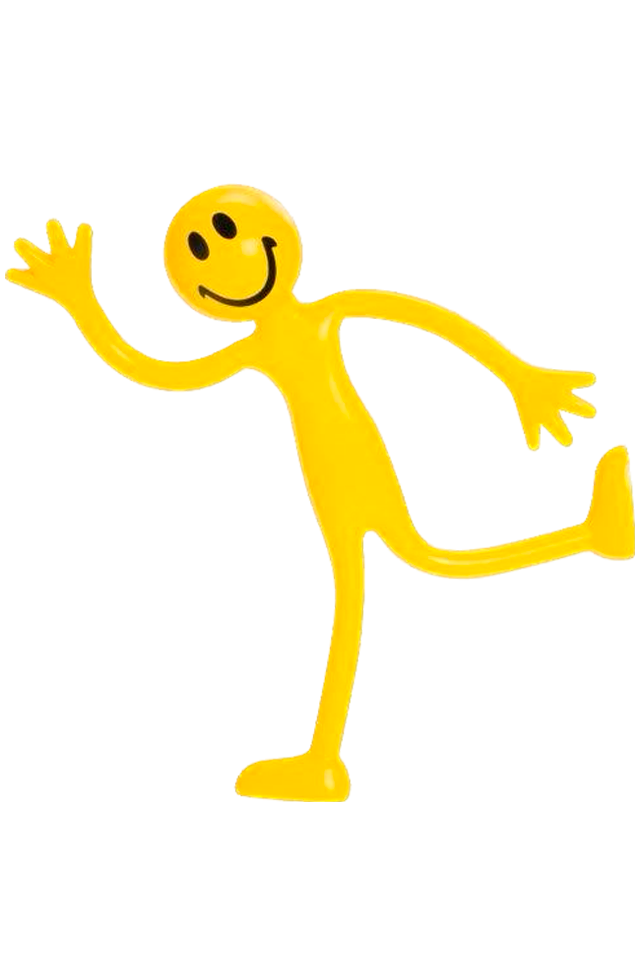 Neato! Smiley Bendy Man 5", Desktop Or Dashboard Toy-Retro