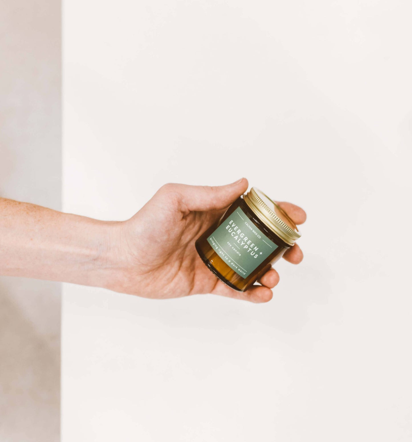 Evergreen + Eucalyptus - Mini Amber Jar Soy Candle