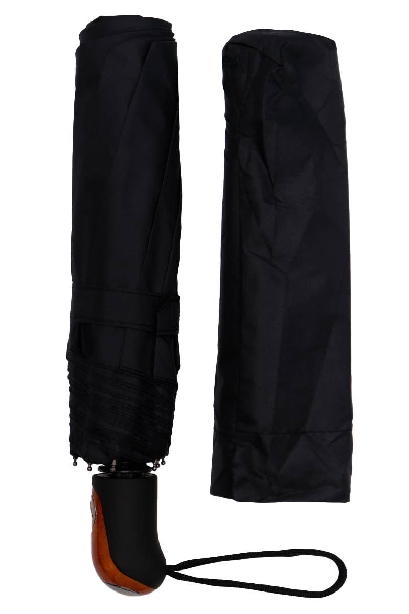 Monochrome Auto Open-fold Compact Umbrella
