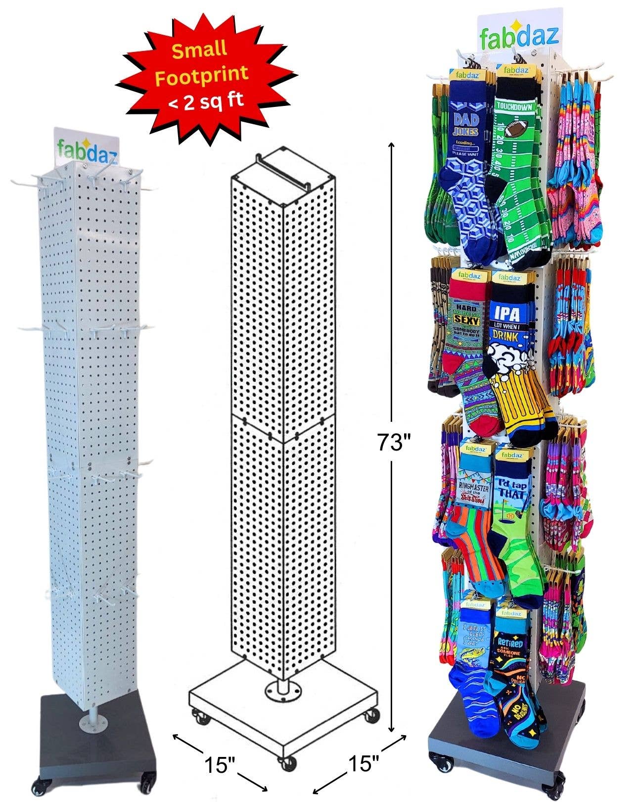 Compact Socks Display Package - Includes 140 Pairs of Socks