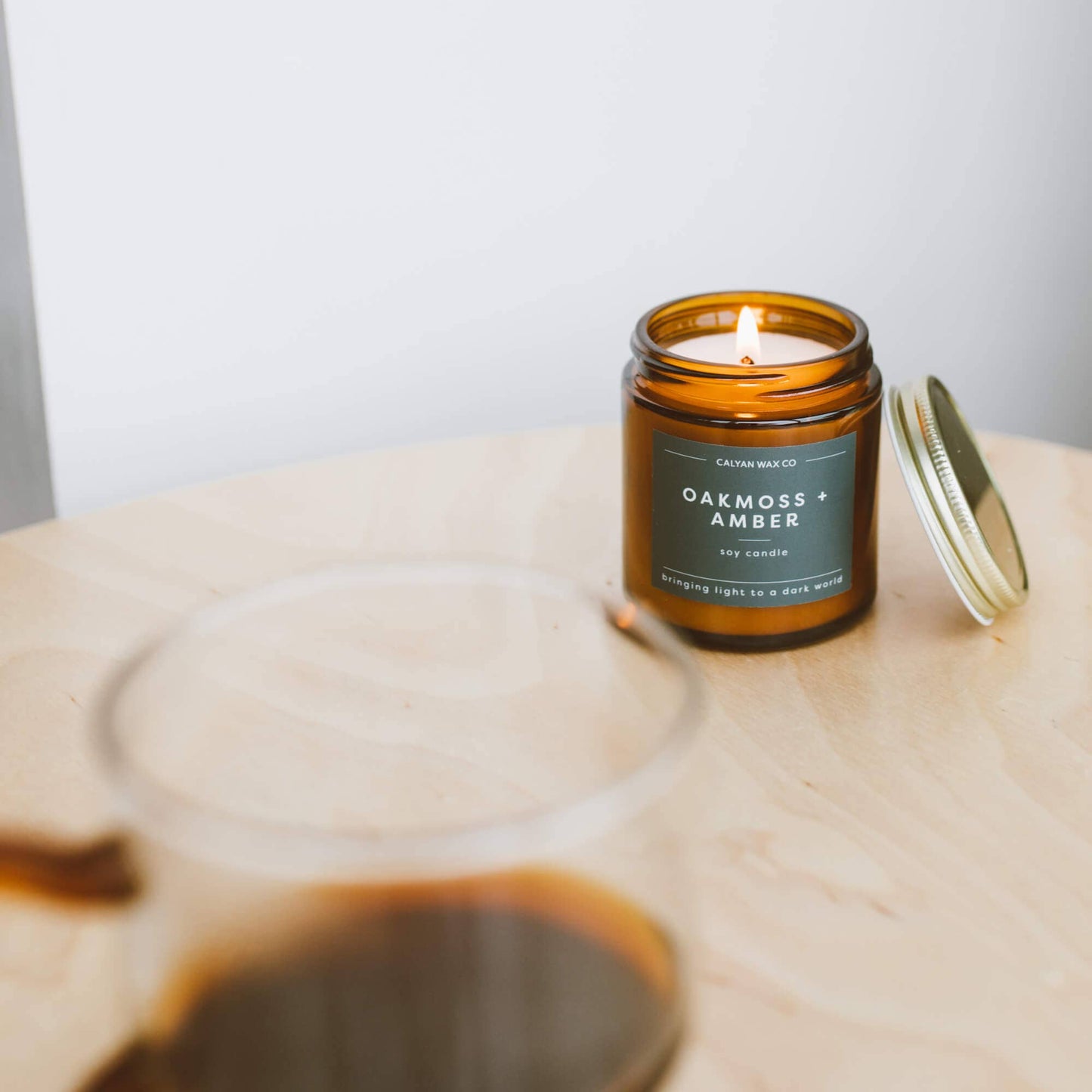 Oakmoss + Amber - Mini Amber Jar Soy Candle