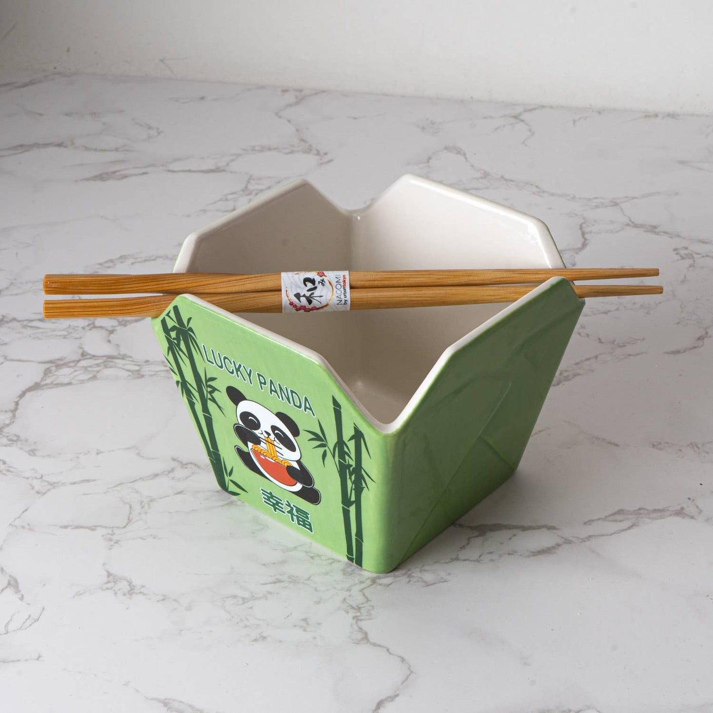 16oz 5"W x 4"H Takeout Box Serving Bowl With Chopsticks Panda (1/24)