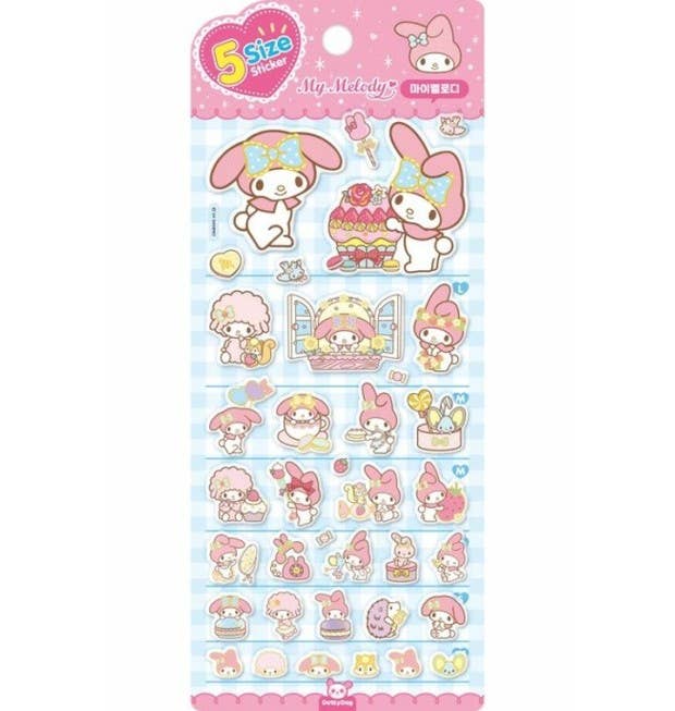 Sanrio Characters 5 Sizes Jelly Coating Stickers