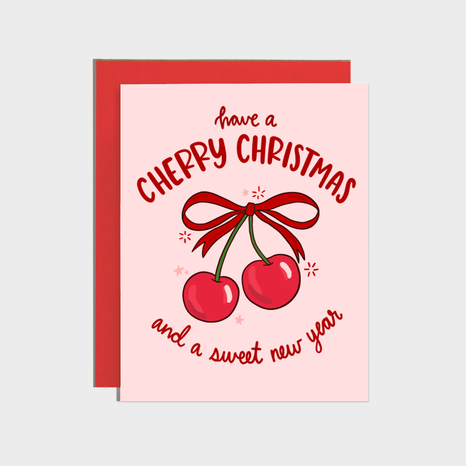 Cherry Christmas and Sweet New Year Holiday Card