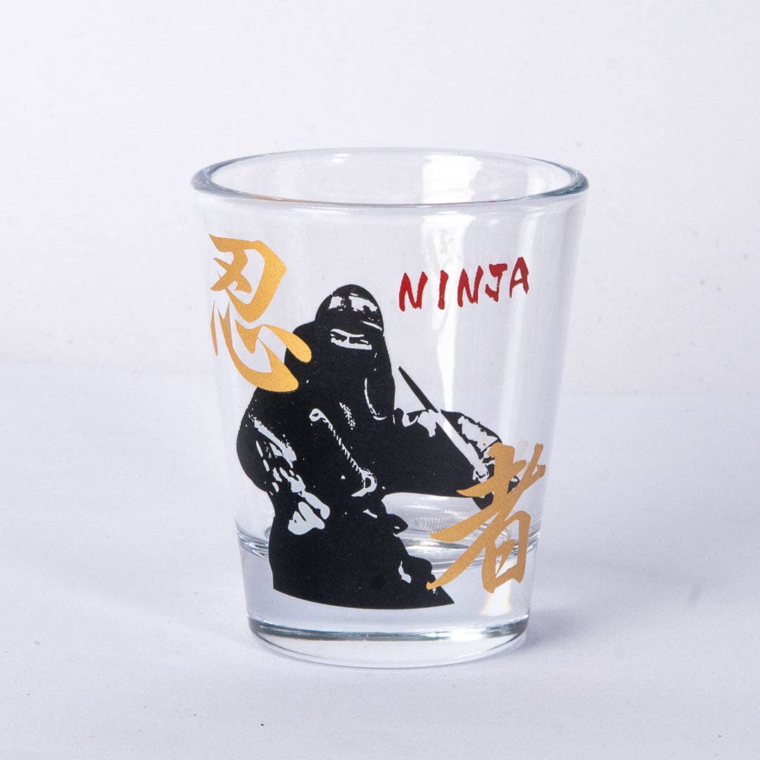 2oz 3"H Glass Sake Cup Shot Glass Ninja JP (1/100)