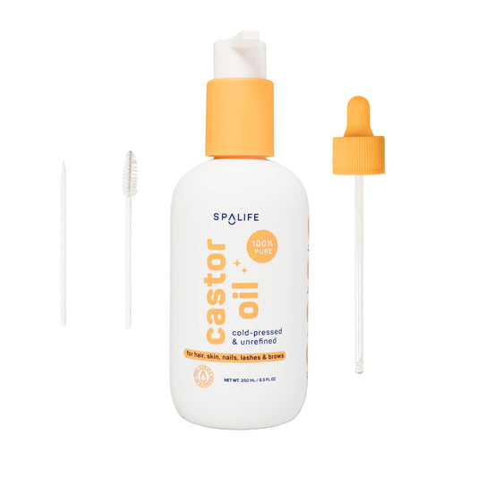 My Spa Life - Castor Oil 100% Pure For Hair Skin Lashes - Peach Bottle