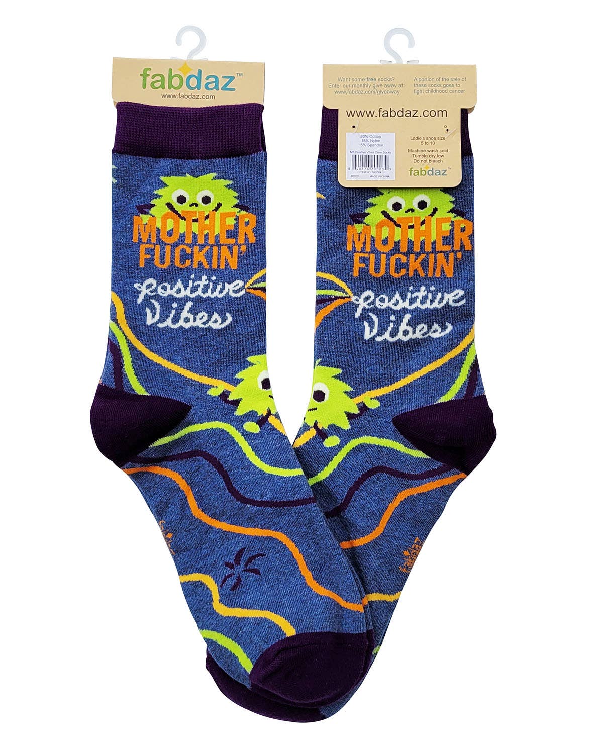 Fabdaz - Mother Fuckin' Positive Vibes Women's Crew Socks