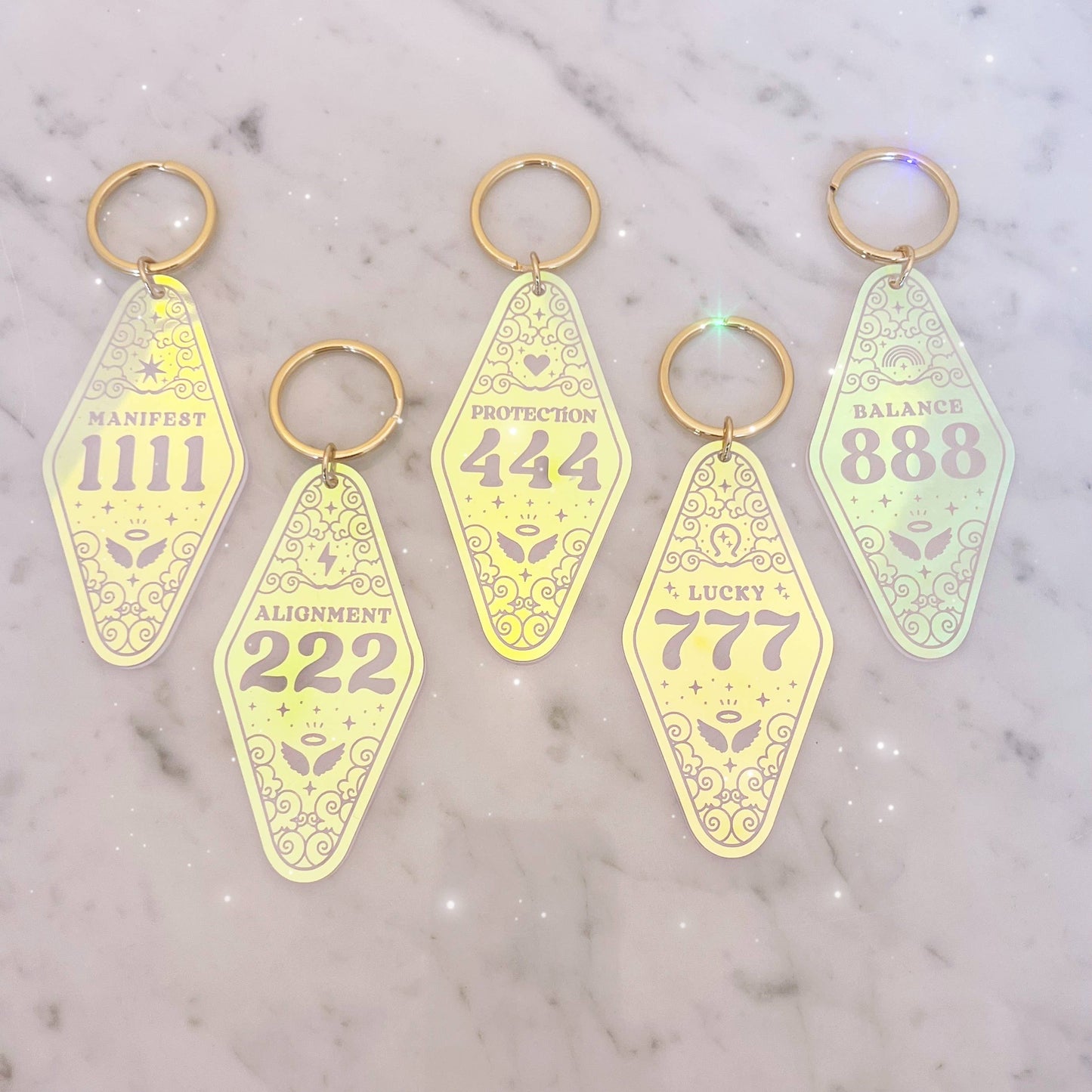 Angel Number Motel Keychain - Stocking Stuffer