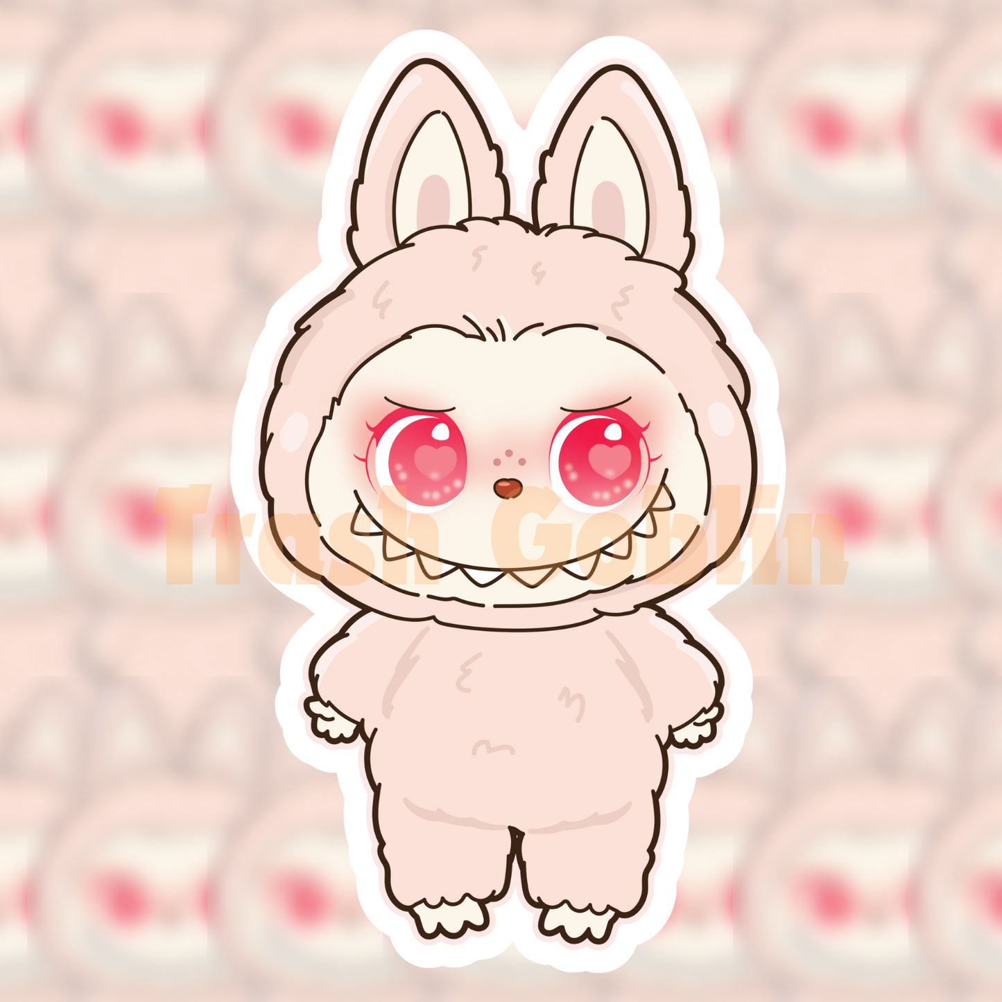 Trash Goblin - Baby Pink Labubu Vinyl Sticker