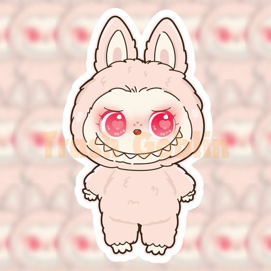Trash Goblin - Baby Pink Labubu Vinyl Sticker