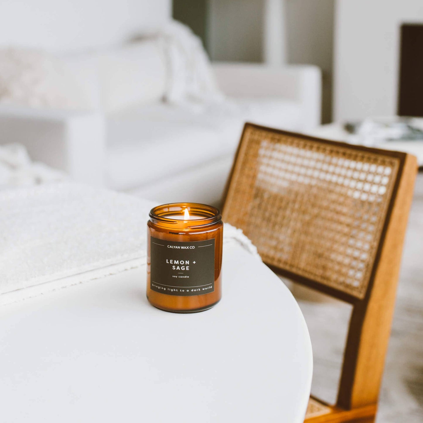 Lemon + Sage - Amber Jar Soy Candle